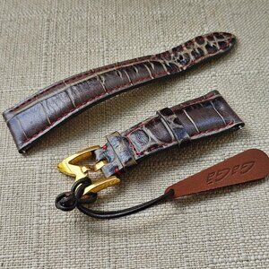 Gaga Milano Strap Wristwatch Replacement Band Brown Leather Handmade in Italy
